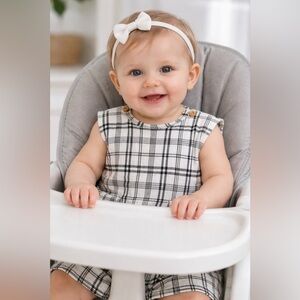 Cotton Plaid Dress. Black and white.